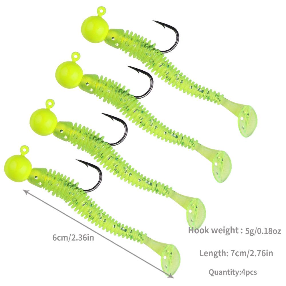 Weiche Köder mit Jigkopf Jigkopf zum Schleppangeln im Meer im Winter Swimbait Angelköder Weicher Köder Künstlicher Löffel Gummiköder von Joom DACH