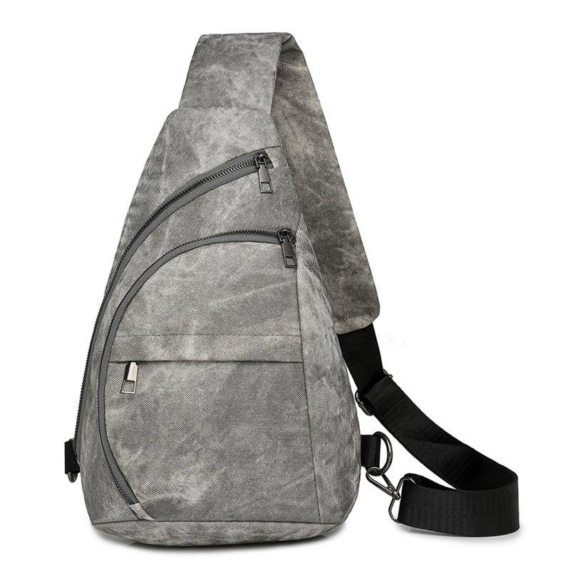 Weiche Leder Brust Tasche Outdoor Umhängetasche Vintage frauen Schulter Tasche grau von Joom DACH