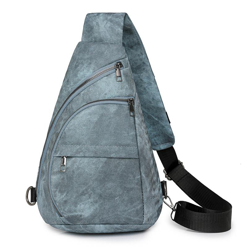 Weiche Leder Brust Tasche Outdoor Umhängetasche Vintage frauen Schulter Tasche blau von Joom DACH