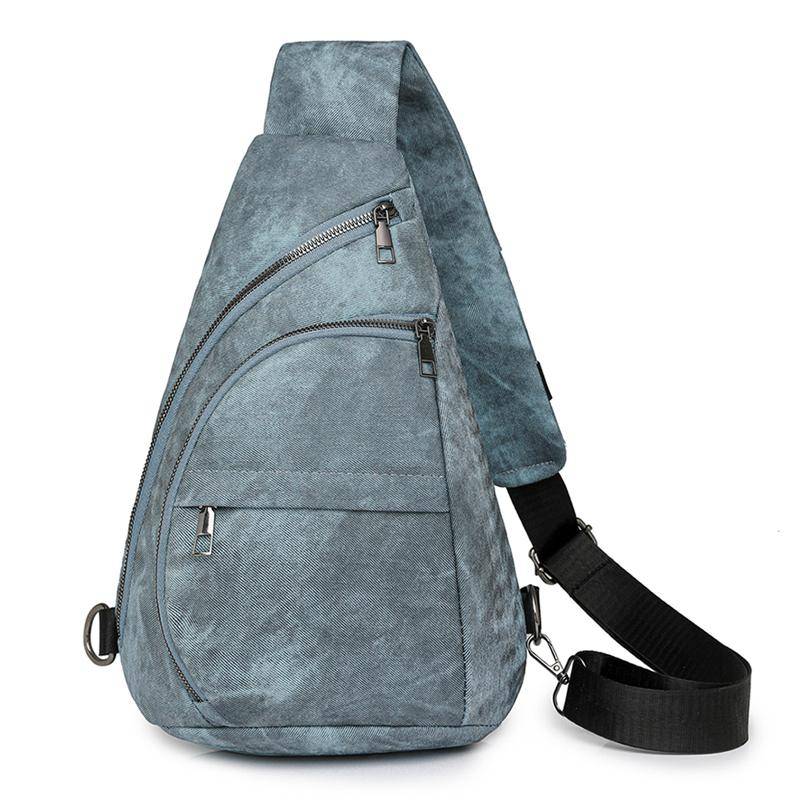Weiche Leder Brust Tasche Outdoor Umhängetasche Vintage frauen Schulter Tasche blau von Joom DACH