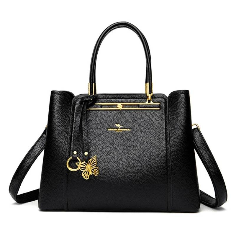 Weiche Leder Luxus Handtaschen Frauen Taschen Designer 3 Schichten Schulter Umhängetasche Damen Große Kapazität Shopping Messenger Tote schwarz von Joom DACH