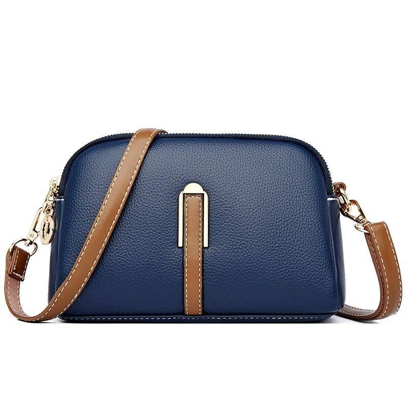 Weiche Leder Umhängetasche Frauen Handtasche Designer Rindsleder Flap Bag Luxus frauen Messenger Taschen Umhängetaschen Für Frauen blau von Joom DACH