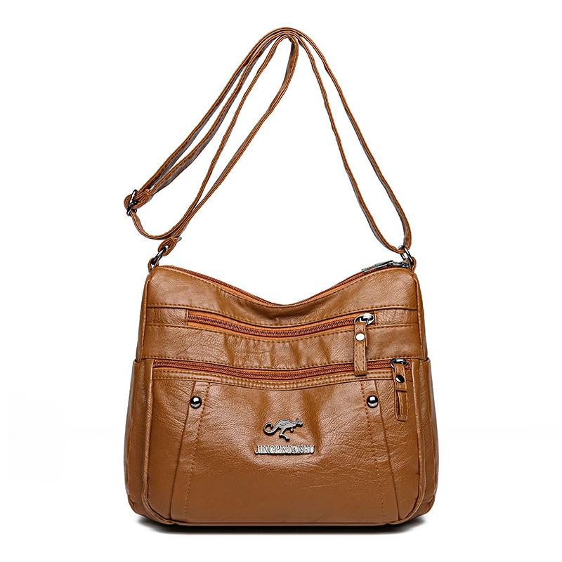 Weiche Ledertasche Damen Große Kapazität Pendler Umhängetasche Reisetasche Muttertasche Handytasche von Joom DACH