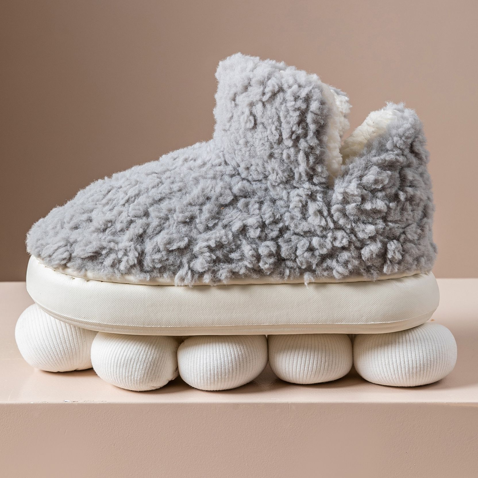 Weiche Memory-Schaum-Stiefel für Unisex, Winter, warme, flauschige Hausschuhe für Damen und Herren, Hausschuhe, hohe Hausschuhe mit Fleece-gefüttertem Innenstiefel 40-41(for 39-40) von Joom DACH