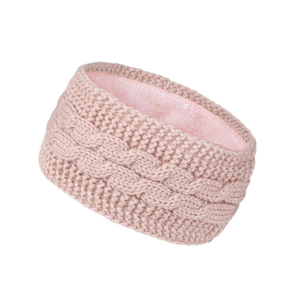 Weiche und gemütliche gerippte Fleece-Strick-Stirnbänder, elastischer Warm-Ohrenwärmer für Damen mit klassischem Schleifen-Design rosa von Joom DACH