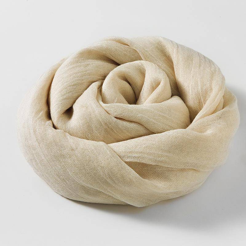Weicher Baumwoll-Hanf-Schal Wickeltuch Langer Hijab Schal für Damen, Größe ist 95*195cm 95*195 cm beige von Joom DACH