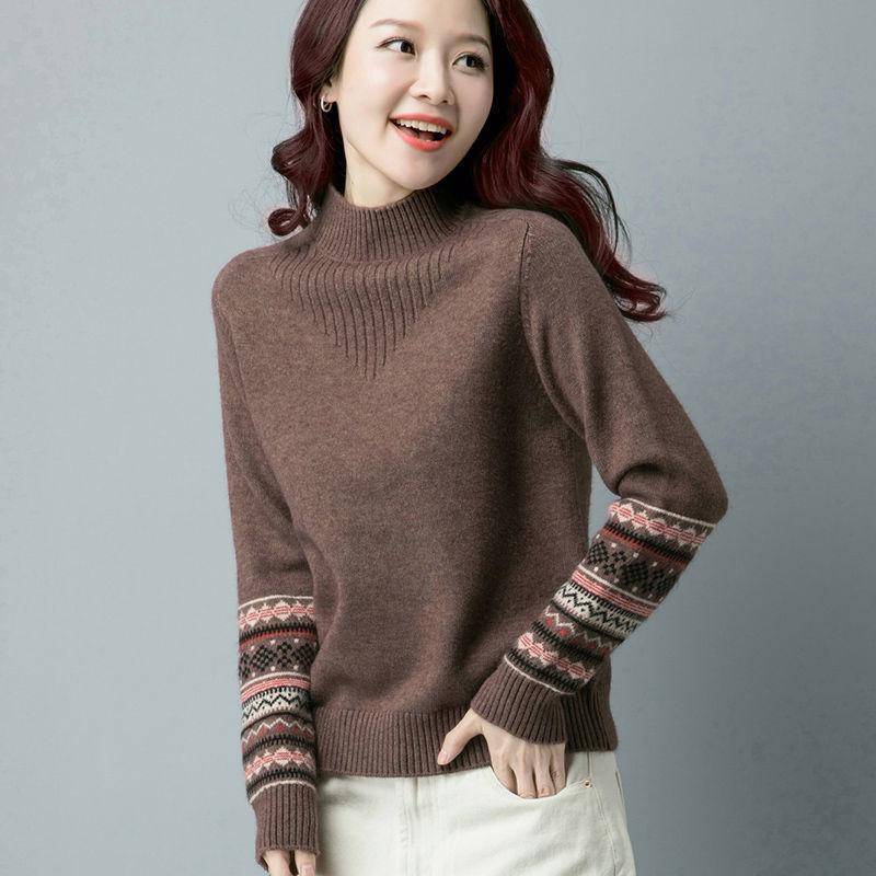 Weicher Rollkragenpullover Damen Herbst und Winter Unterhemd mit lockerem, dünnem Strickpullover OneSize von Joom DACH