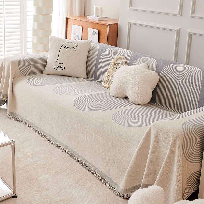 Weiches, klebriges Chenille-Sofa-Handtuch, ein Handtuch, Mehrzweck-Dual-Use-Anti-Falten-, rutschfestes, kratzfestes, hautfreundliches Sofabezug-Handtuch 180*420 von Joom DACH