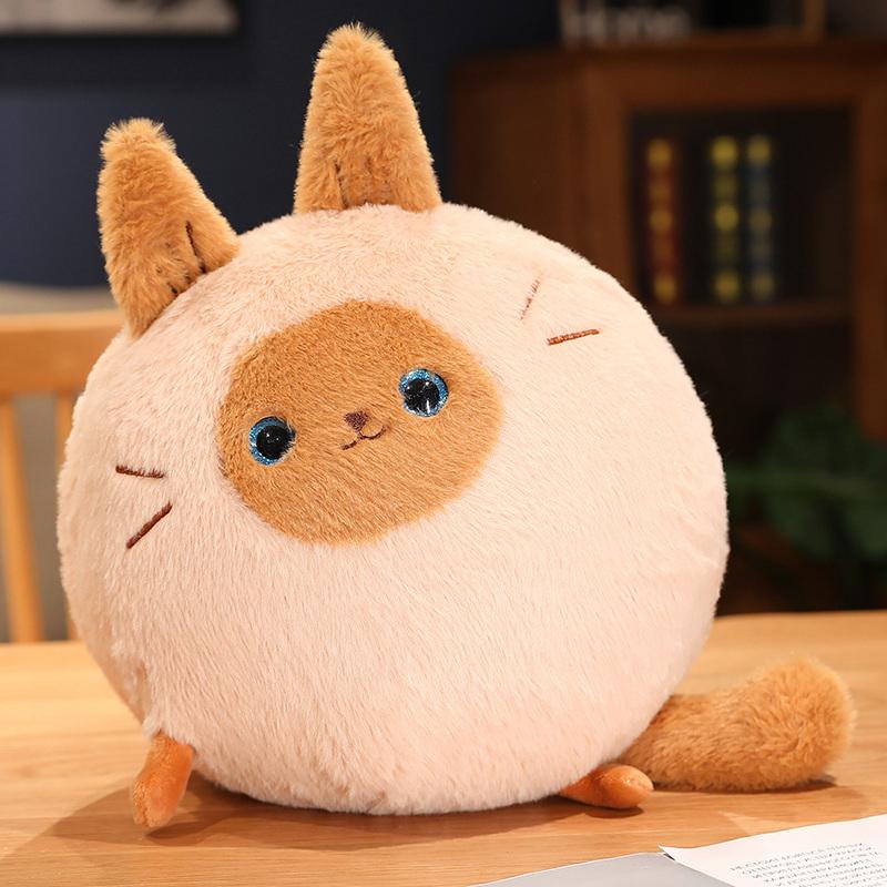 Weiches Cartoon-Tier-gefülltes Kissen-Kissen Niedliches dickes rundes Katzen-Schwein-Frosch-Dinosaurier-Schwein-Panda-Waschbär-Plüschtier-Geburtstagsgeschenk von Joom DACH