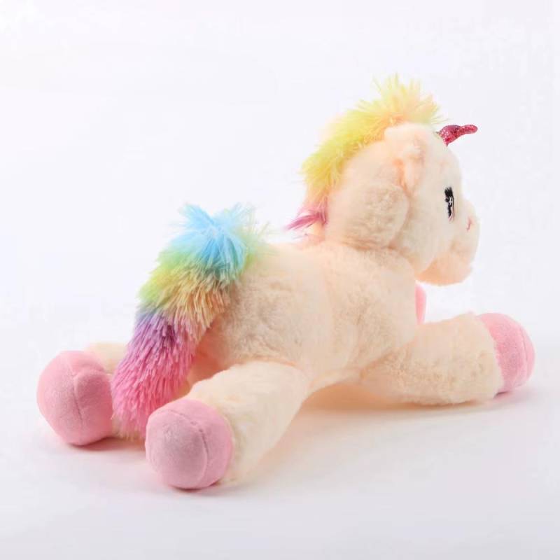 Weiches Schlafkissen Puppe Liegendes Einhorn Plüschtier Cartoon Kuscheltiere Niedlich Rosa Schönes Einhorn Kinder Geschenk rosa von Joom DACH