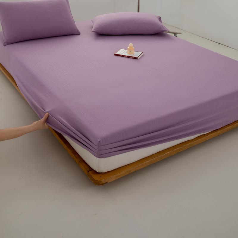 Weiches Spannbettlaken aus Baumwolle für Einzel-, Doppel-, King-Size- und Queen-Size-Matratzenbezug mit Gummiband, Bettlaken, Bettwäsche 100/120/150/180/200 2xPillowcase 48x74cm von Joom DACH