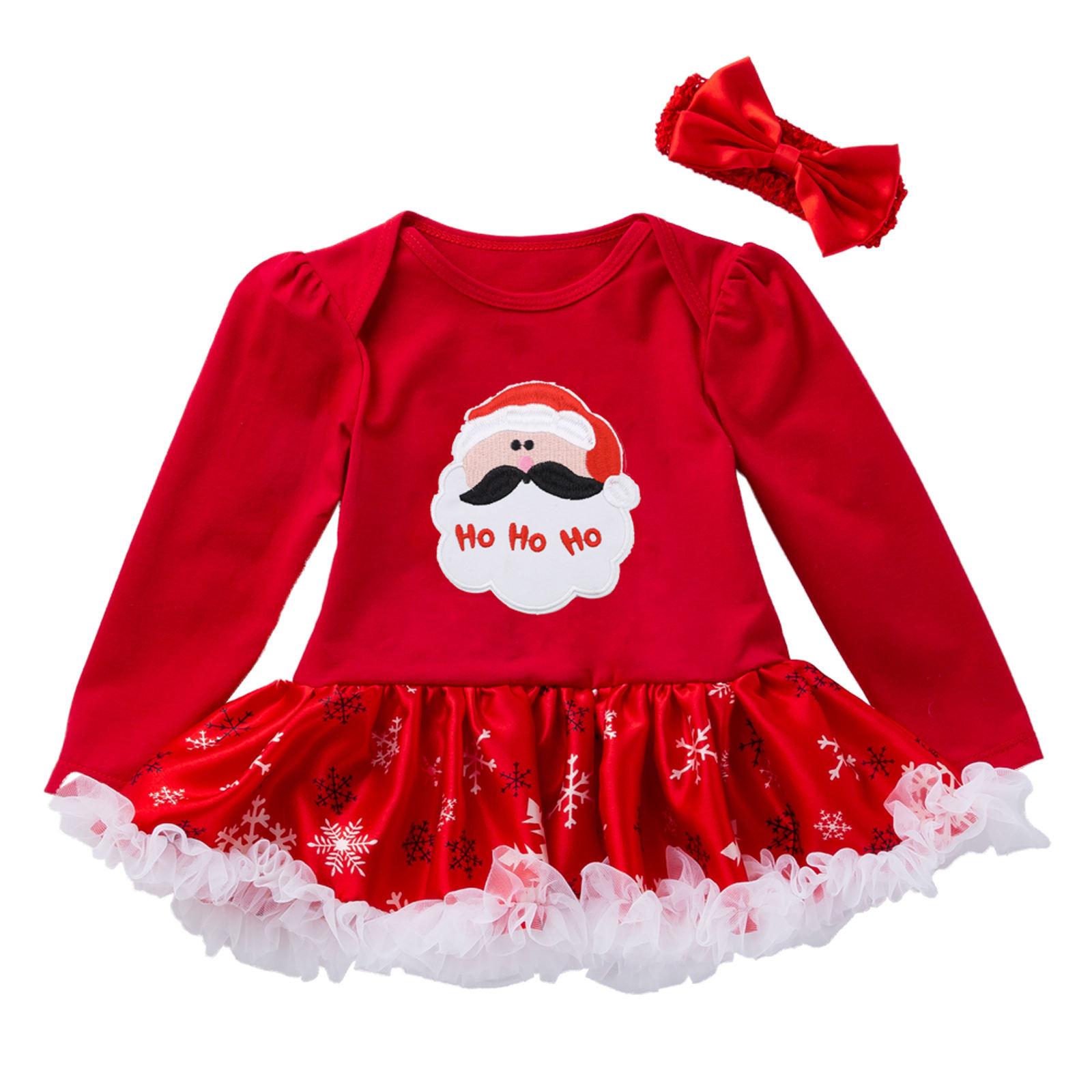 Weihnachten Baby Kleidung Langarm Strampler Kleid Baby Overall Strampler Baby Anzug 80 schwarz von Joom DACH