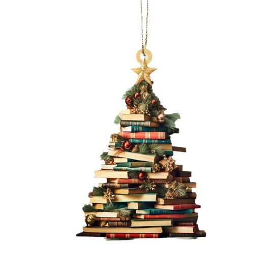 Weihnachten Baum Anhänger Acryl Baum Form Buch Gurke Ornament Weihnachten Baum Hängen D von Joom DACH