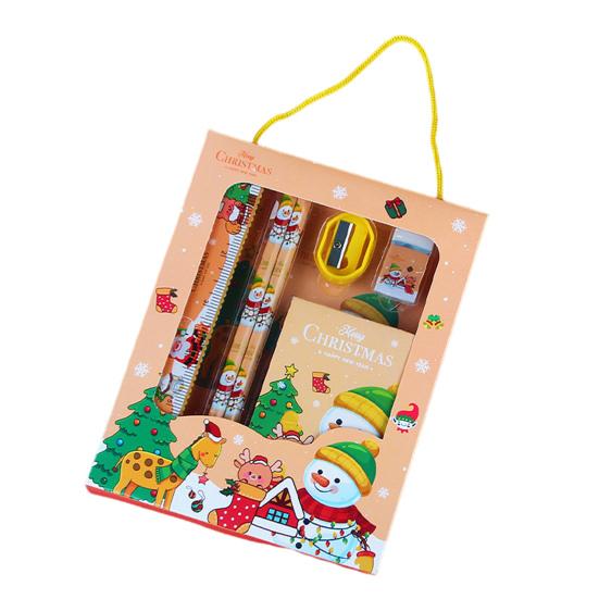 Weihnachten Briefpapier Set Cartoon Weihnachten Muster Bleistift Spitzer Radiergummis Bleistifte Kawaii Schule Schreibwaren gelb von Joom DACH
