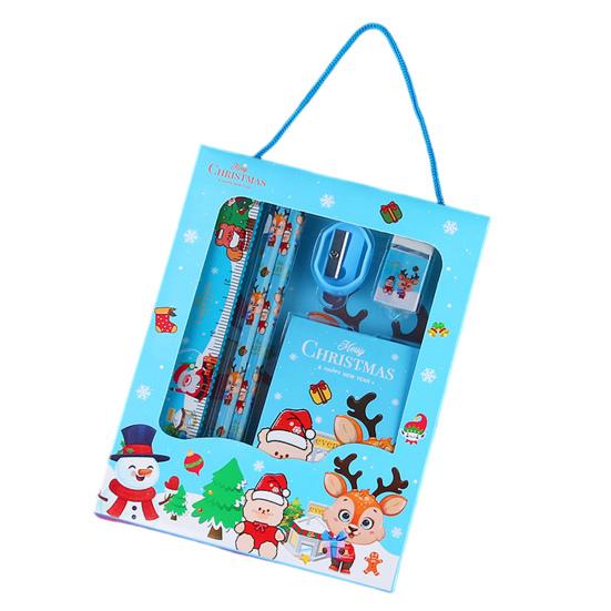 Weihnachten Briefpapier Set Cartoon Weihnachten Muster Bleistift Spitzer Radiergummis Bleistifte Kawaii Schule Schreibwaren blau von Joom DACH