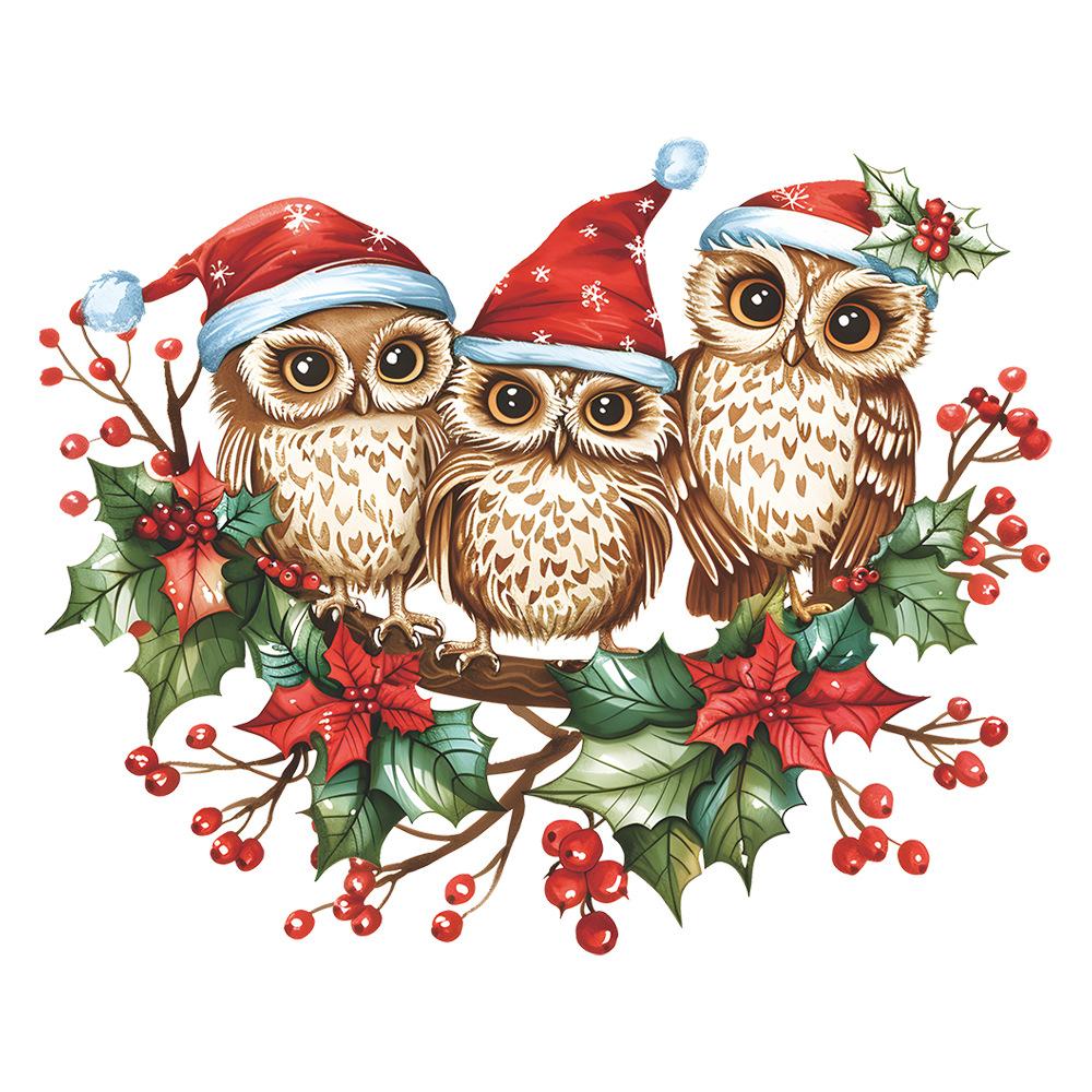 Weihnachten Dekorative Glas Fenster Aufkleber Santa Claus Schneemann Elch Szene Layout Elektrostatische Wand Aufkleber Weihnachten Ornamente 23*28cm von Joom DACH