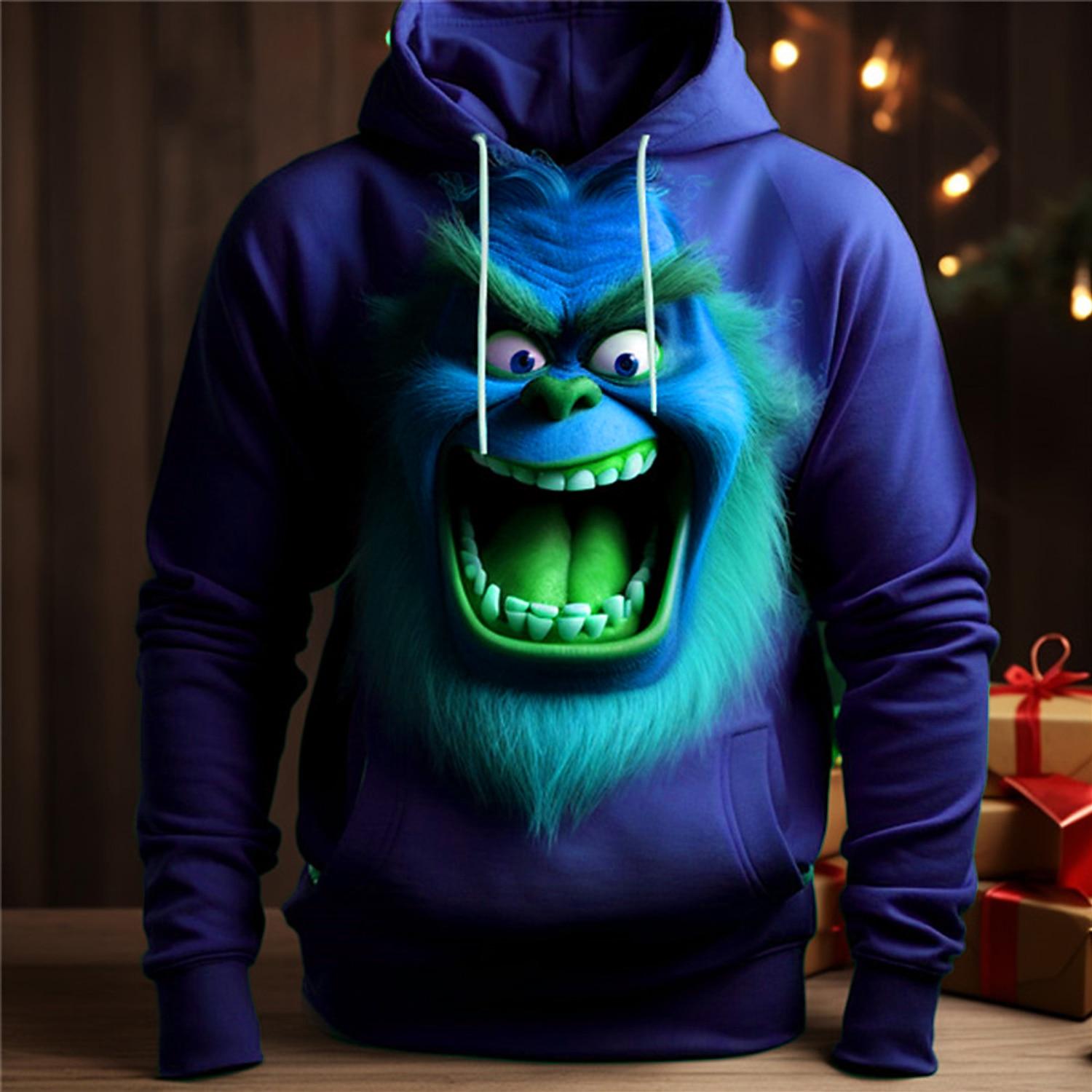 Weihnachten Herren Lustige Weihnachten 3D Hoodies Grafik Elf Mode 3D Druck Sport Outdoor Feiertags-Hoodies Marineblau 3XL von Joom DACH
