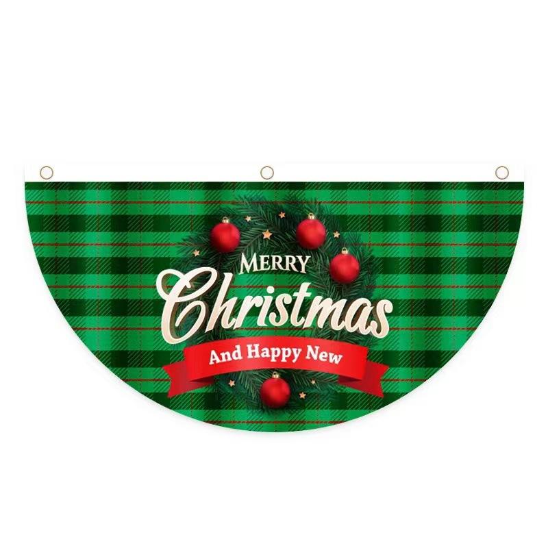 Weihnachten Outdoor Fan-förmige Flagge Banner Weihnachtsdekoration für Zuhause Cristmas Drop Ornament Weihnachten Navidad Geschenk Neujahr 2023 von Joom DACH