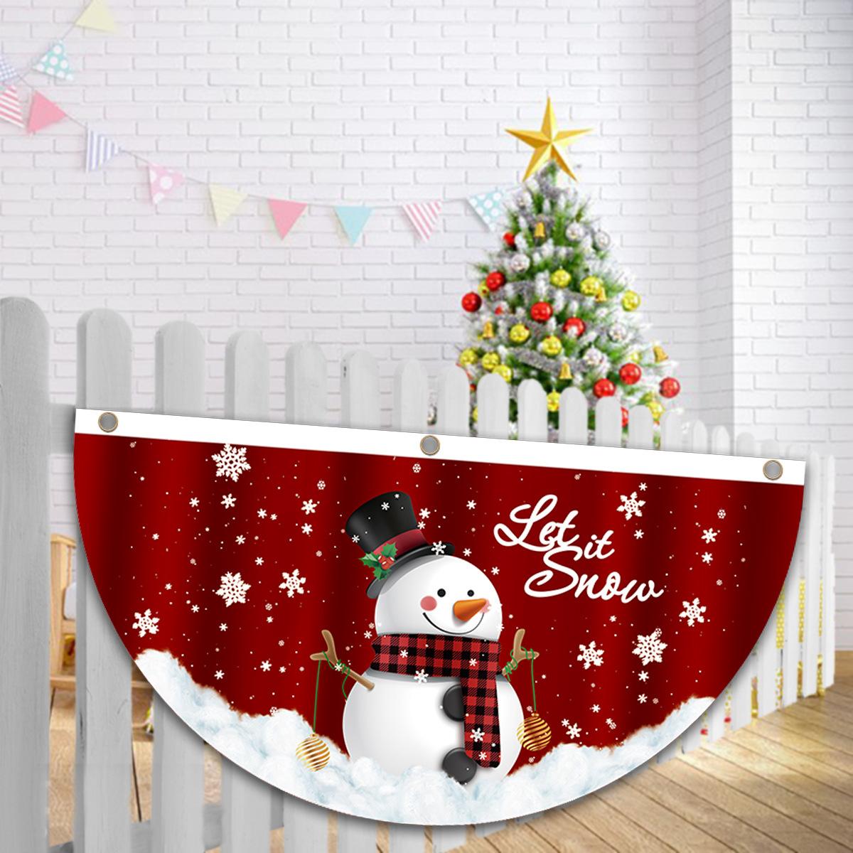 Weihnachten Outdoor Fan-förmige Flagge Banner Weihnachtsdekoration für Zuhause Cristmas Drop Ornament Weihnachten Navidad Geschenk Neujahr 2023 von Joom DACH