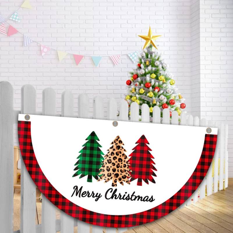 Weihnachten Outdoor Fan-förmige Flagge Banner Weihnachtsdekoration für Zuhause Cristmas Drop Ornament Weihnachten Navidad Geschenk Neujahr 2023 von Joom DACH