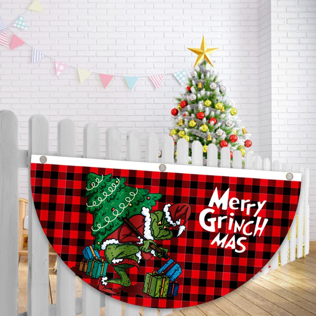 Weihnachten Outdoor Fan-förmige Flagge Banner Weihnachtsdekoration für Zuhause Cristmas Drop Ornament Weihnachten Navidad Geschenk Neujahr 2023 von Joom DACH