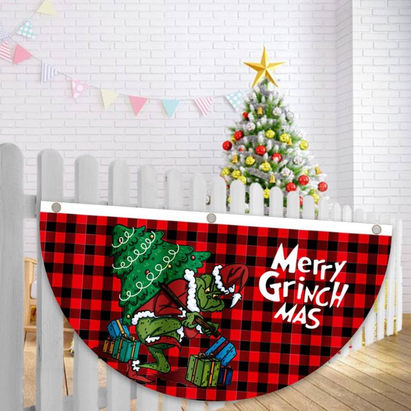 Weihnachten Outdoor Fan-förmige Flagge Banner Weihnachtsdekoration für Zuhause Cristmas Drop Ornament Weihnachten Navidad Geschenk Neujahr 2023 von Joom DACH