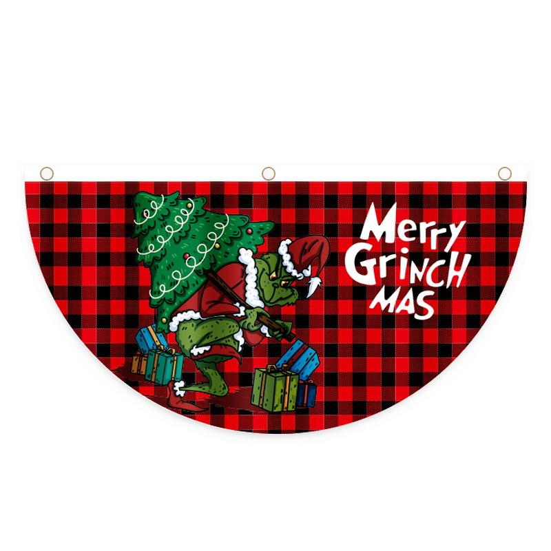 Weihnachten Outdoor Polyester fächerförmige Flagge Weihnachtsdekoration für Zuhause Cristmas Drop Ornament 2024 Weihnachten Navidad Geschenk Neujahr 2025 B von Joom DACH