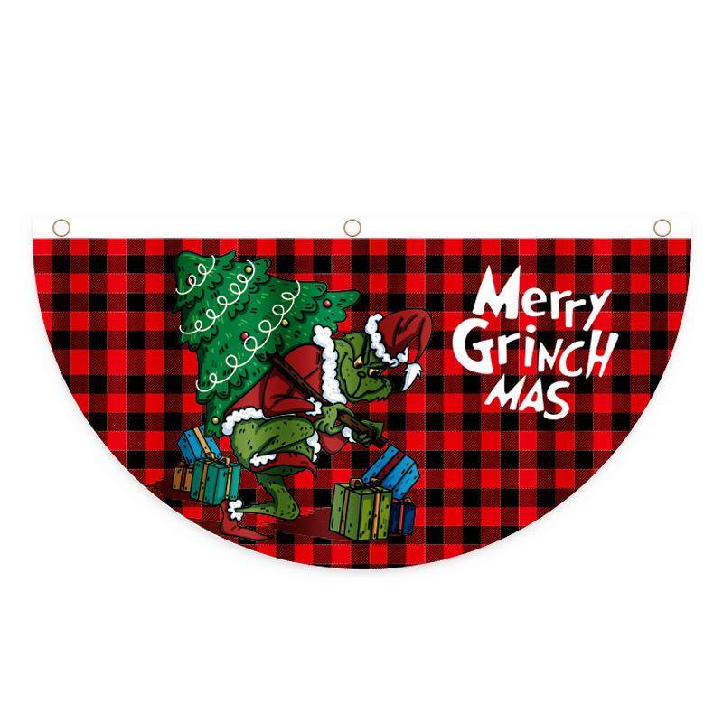 Weihnachten Outdoor Polyester fächerförmige Flagge Weihnachtsdekoration für Zuhause Cristmas Drop Ornament 2024 Weihnachten Navidad Geschenk Neujahr 2025 B von Joom DACH