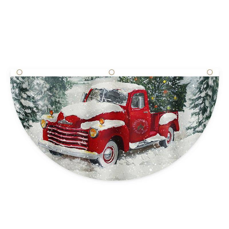 Weihnachten Outdoor Polyester fächerförmige Flagge Weihnachtsdekoration für Zuhause Cristmas Drop Ornament 2024 Weihnachten Navidad Geschenk Neujahr 2025 I von Joom DACH