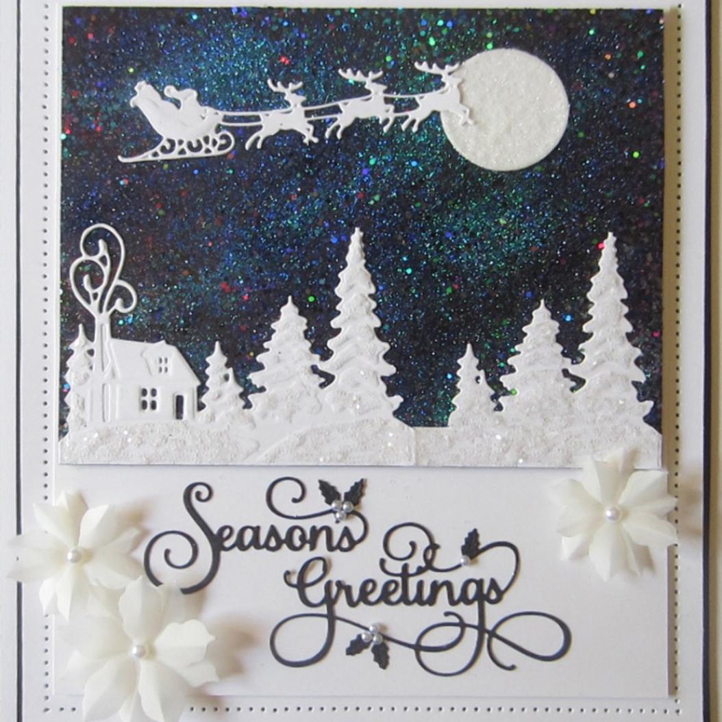 Weihnachten Schlitten Baum Metall Stanzformen DIY Scrapbook Prägung Papier Karten Handwerk silber von Joom DACH