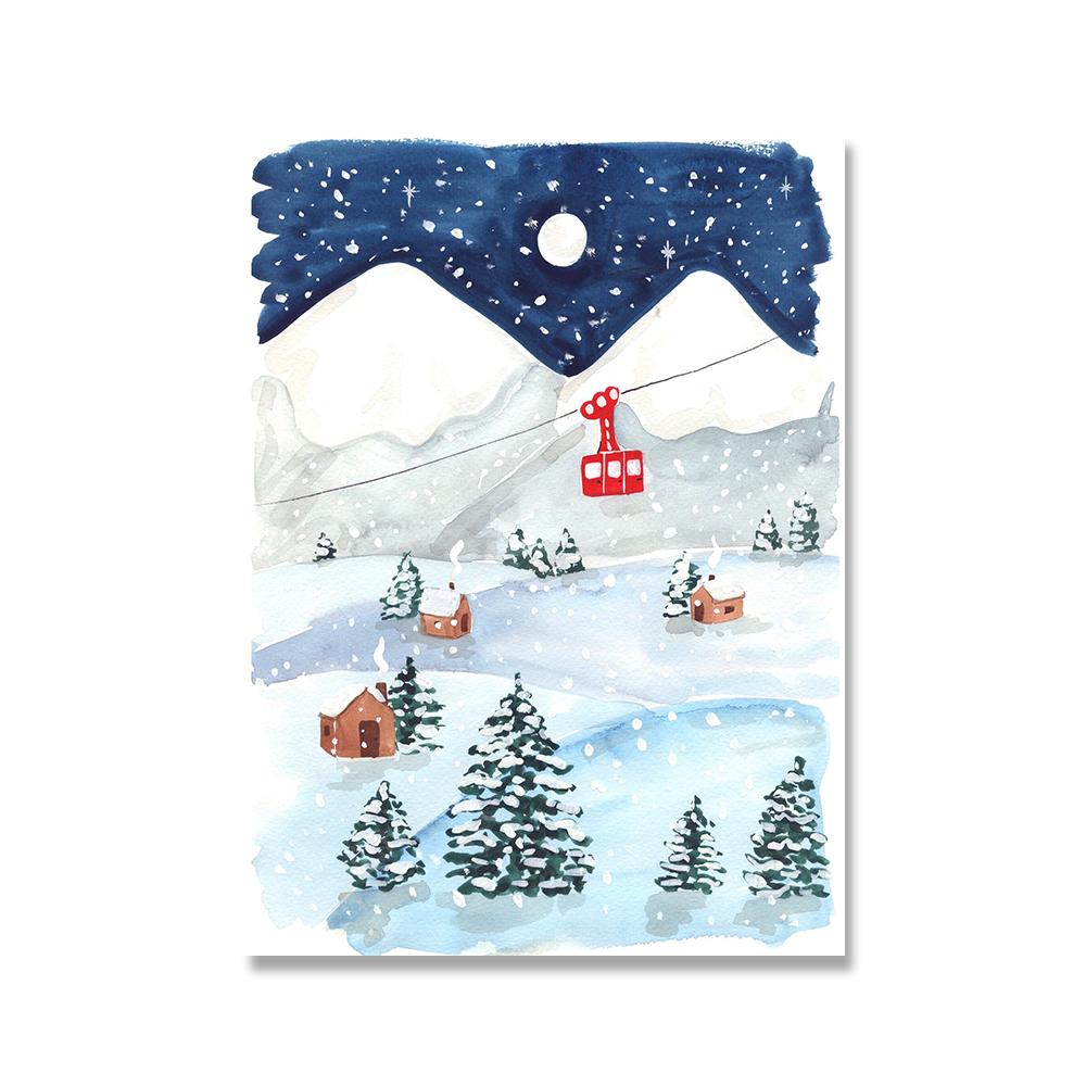 Weihnachten Schneemänner Singende Tänzerin Saisonale Wand Kunst Leinwand Malerei Nordic Poster Und Drucke Rentier Bilder Room Home Decor 21x30cm No Framed grün von Joom DACH