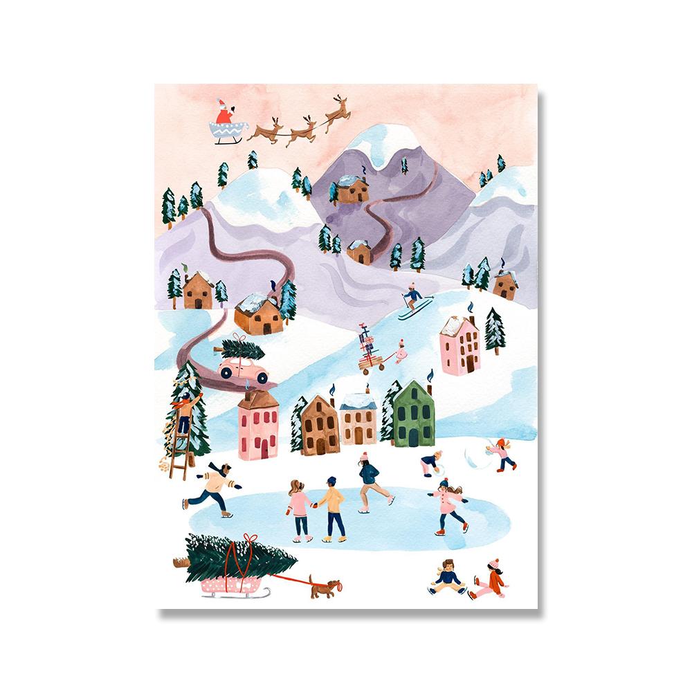 Weihnachten Schneemänner Singende Tänzerin Saisonale Wand Kunst Leinwand Malerei Nordic Poster Und Drucke Rentier Bilder Room Home Decor 21x30cm No Framed weiß von Joom DACH