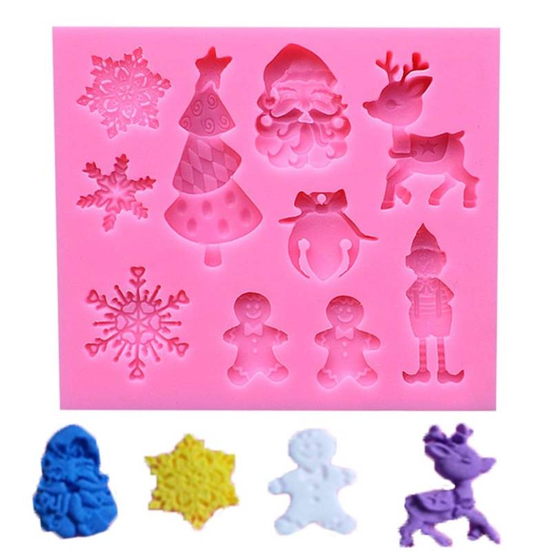 Weihnachten Silikon Backform DIY Mehrere Dekorative Kuchen Fondant Schokoladenform(#24) von Joom DACH
