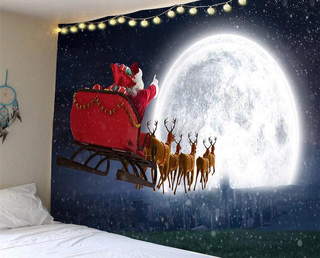 Weihnachten Tapisserie Santa Claus Schneemann Neue Jahr Hintergrund Wand Hängende Dekoration Kamin Strümpfe Geschenke Hängen Tuch 95x73cm von Joom DACH