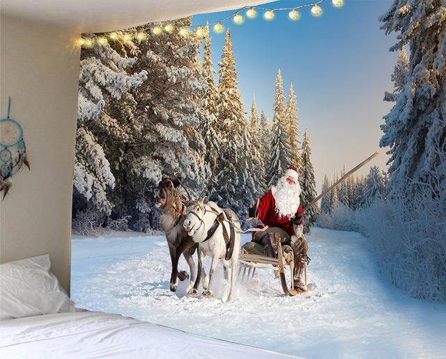 Weihnachten Tapisserie Santa Claus Schneemann Neue Jahr Hintergrund Wand Hängende Dekoration Kamin Strümpfe Geschenke Hängen Tuch 95x73cm von Joom DACH