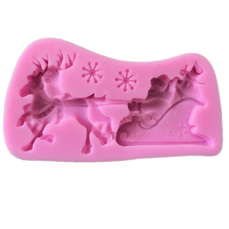 Weihnachten Weihnachtsmann Schlitten Elch Kuchenform Silikon Dekorationsform Weihnachten Schokolade Kekse von Joom DACH