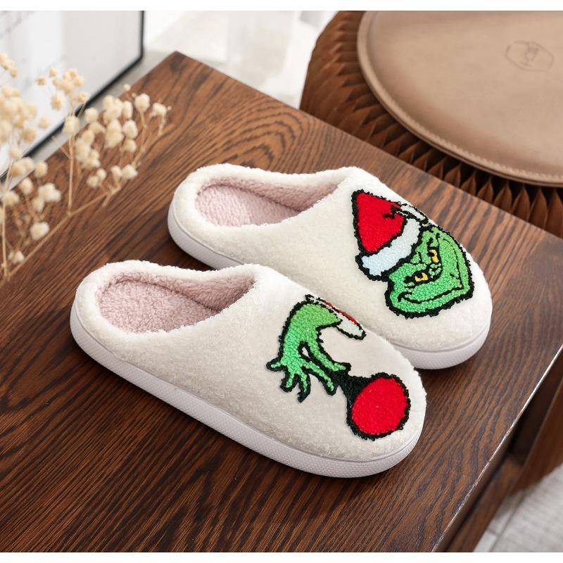 Weihnachts-Baumwoll-Hausschuhe für Männer und Frauen zu Hause, Winter-Woll-Hausschuhe 38-39 rot von Joom DACH