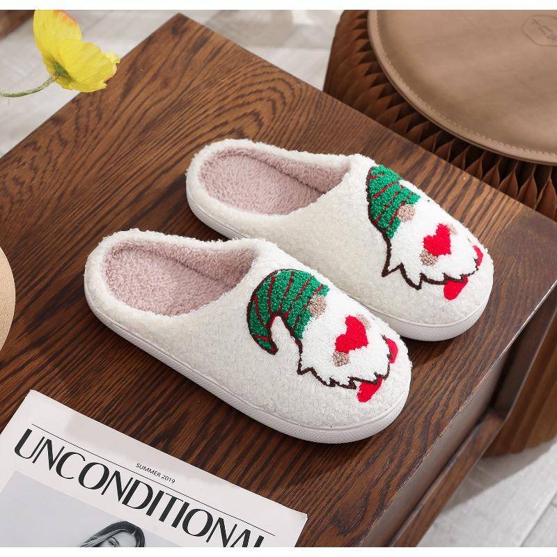 Weihnachts-Baumwoll-Hausschuhe für Männer und Frauen zu Hause, Winter-Woll-Hausschuhe 42-43 weiß von Joom DACH