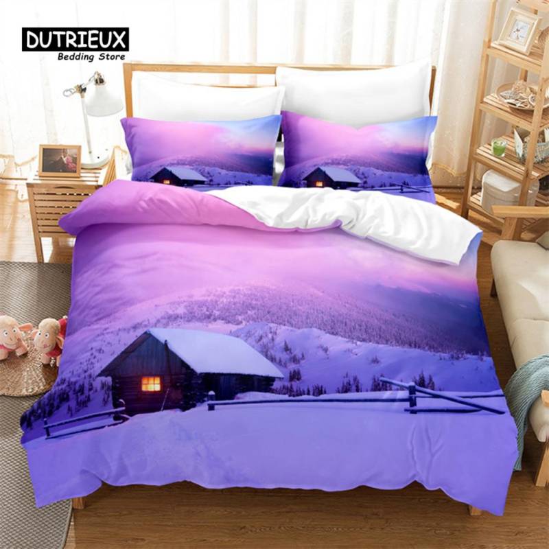 Weihnachts-Bettwäsche-Set, Weihnachtsmann-Bettbezug-Set, Weicher, bequemer, atmungsaktiver Bettbezug, Für Schlafzimmer-Gästezimmer-Dekor EU single(135x200cm) von Joom DACH