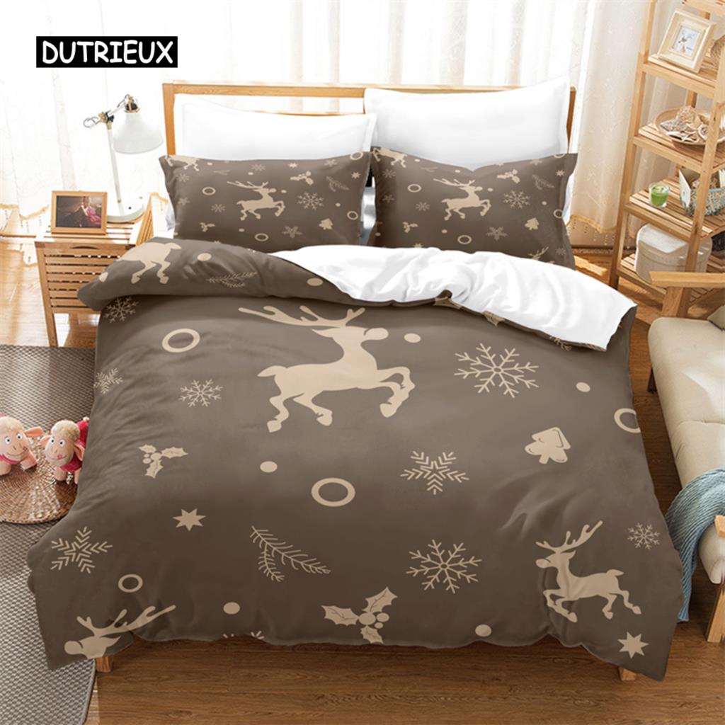 Weihnachts-Bettwäsche-Set Bettbezug-Set 3D-Bettwäsche Digitaldruck Bettwäsche Queen-Size-Bettwäsche-Set Modisches Design EU single(135x200cm) von Joom DACH