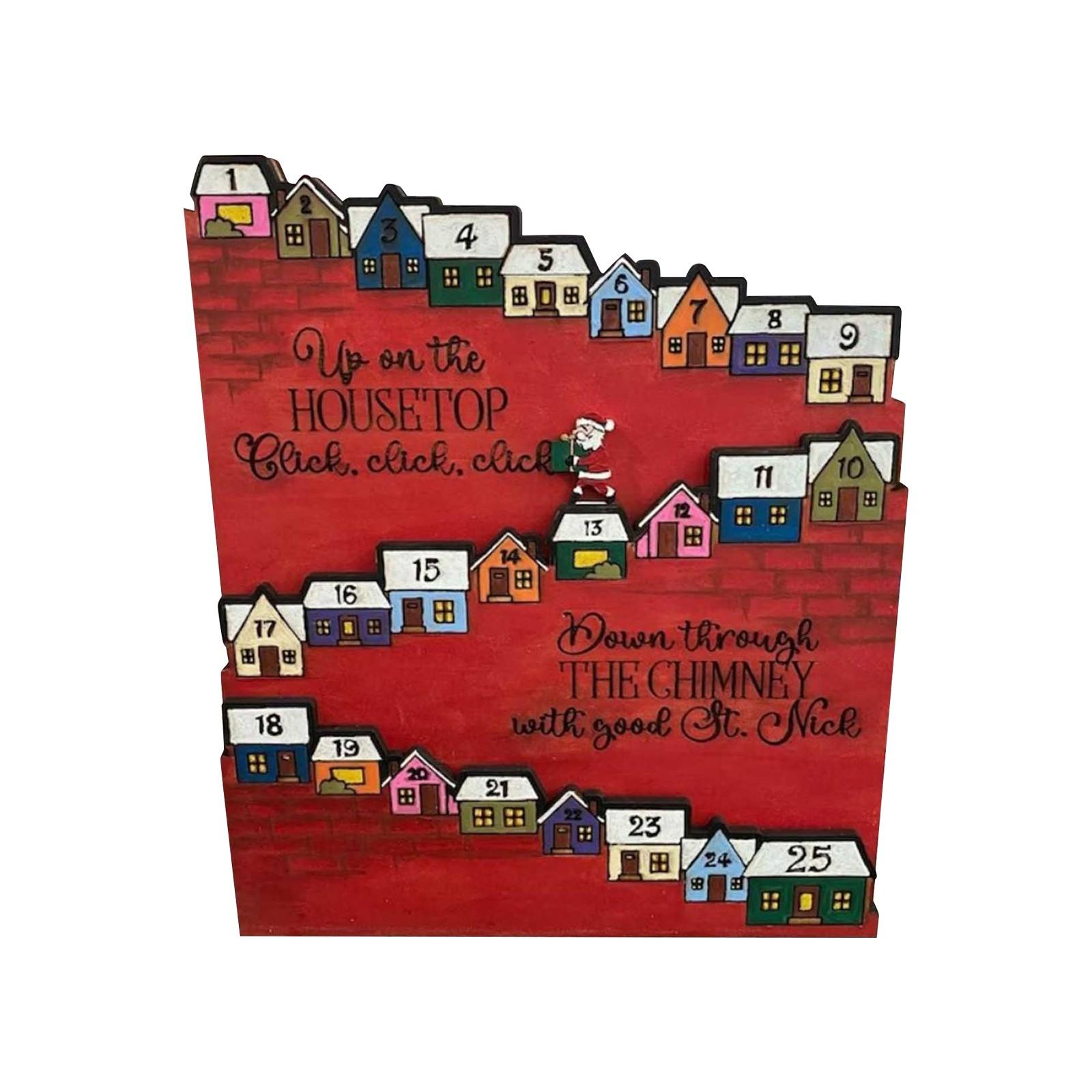 Weihnachts-Countdown-Kalender, Weihnachtsmann-Schloss, Basteln, Weihnachtsdekoration, Wohnzimmer-Desktop-Ornamente One Size rot von Joom DACH