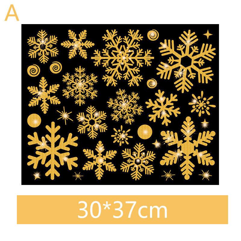 Weihnachts-Fensteraufkleber, Weihnachtsaufkleber, Schneeflocken-Aufkleber, statischer Aufkleber für Weihnachtsaufkleber, Fenster, Weihnachts-Fensterdekoration Style A von Joom DACH