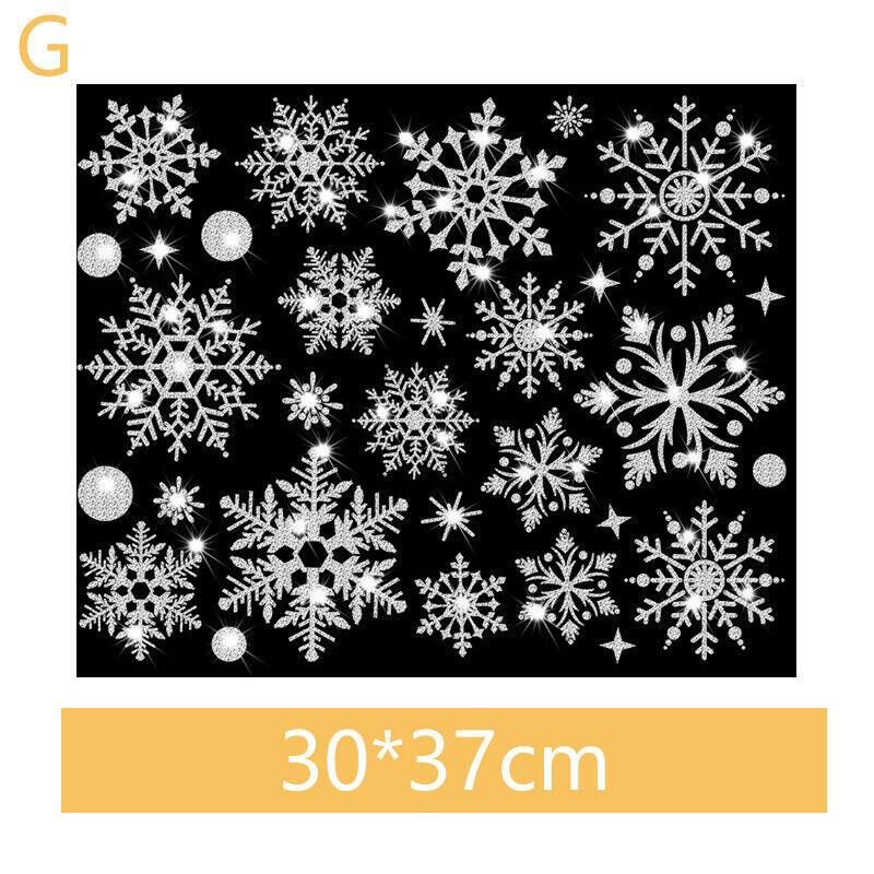 Weihnachts-Fensteraufkleber, Weihnachtsaufkleber, Schneeflocken-Aufkleber, statischer Aufkleber für Weihnachtsaufkleber, Fenster, Weihnachts-Fensterdekoration Style G von Joom DACH