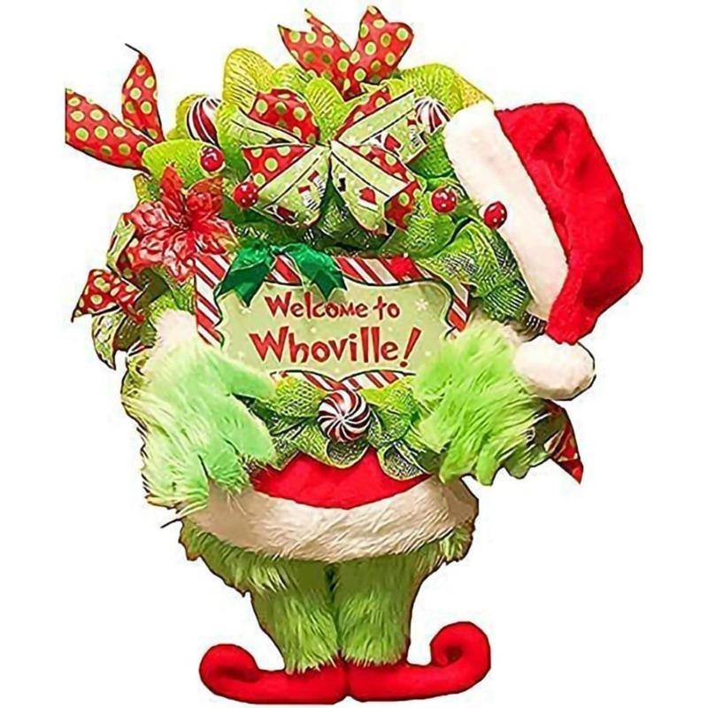 Weihnachts-Haustür-Kranz, Zuhause, Wandbehang, Dekoration, Geschenk, 30 x 40 cm As shown von Joom DACH