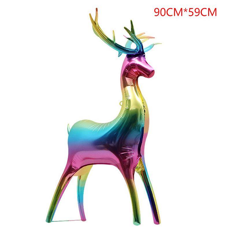Weihnachts-Hirsch-Luftballons, mehrfarbig, stehende Tier-Luftballons, aufblasbares Spielzeug für Kinder 90*59CM bunt von Joom DACH