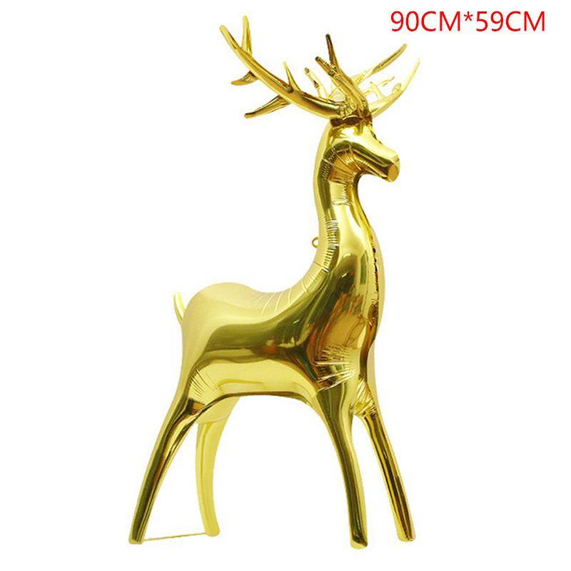 Weihnachts-Hirsch-Luftballons, mehrfarbig, stehende Tier-Luftballons, aufblasbares Spielzeug für Kinder 90*59CM gold von Joom DACH