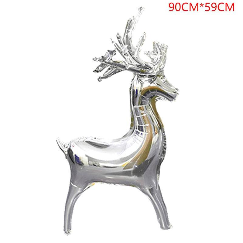 Weihnachts-Hirsch-Luftballons, mehrfarbig, stehende Tier-Luftballons, aufblasbares Spielzeug für Kinder 90*59CM silber von Joom DACH