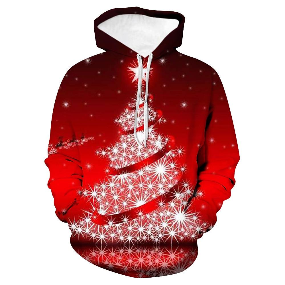 Weihnachts-Hoodies für Herren Santa Claus Print Langarm-Sweatshirts Herren Casual Hoodie Pullover Locker Übergroß Herrenbekleidung XL von Joom DACH