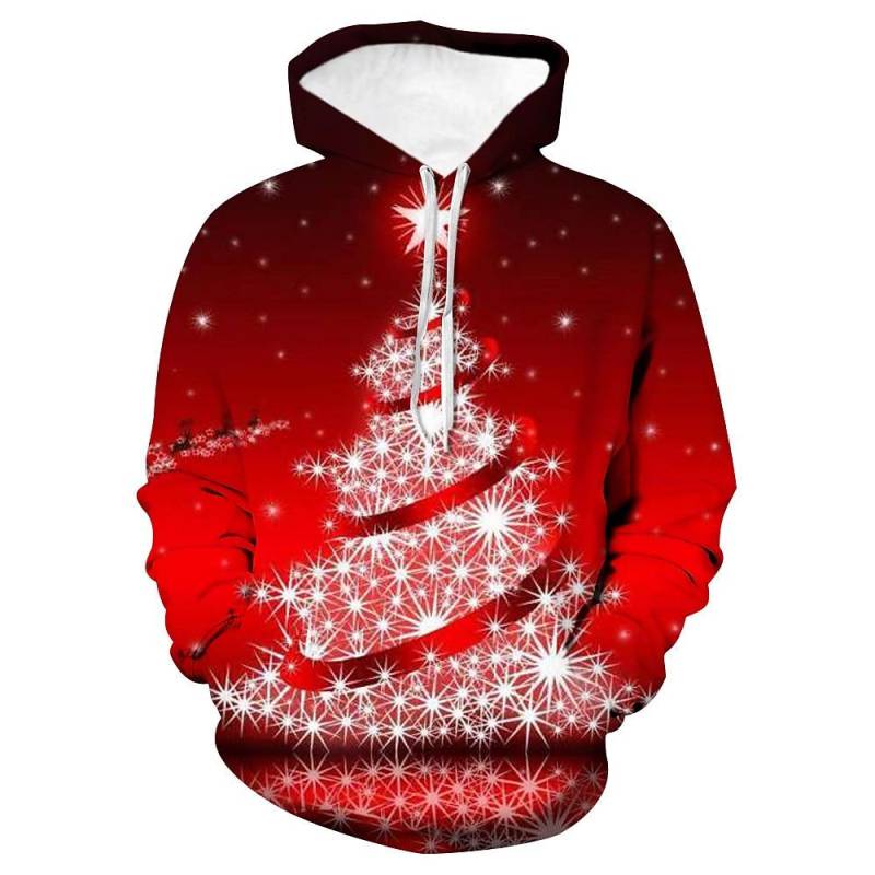 Weihnachts-Hoodies für Herren Santa Claus Print Langarm-Sweatshirts Herren Casual Hoodie Pullover Locker Übergroß Herrenbekleidung XL von Joom DACH