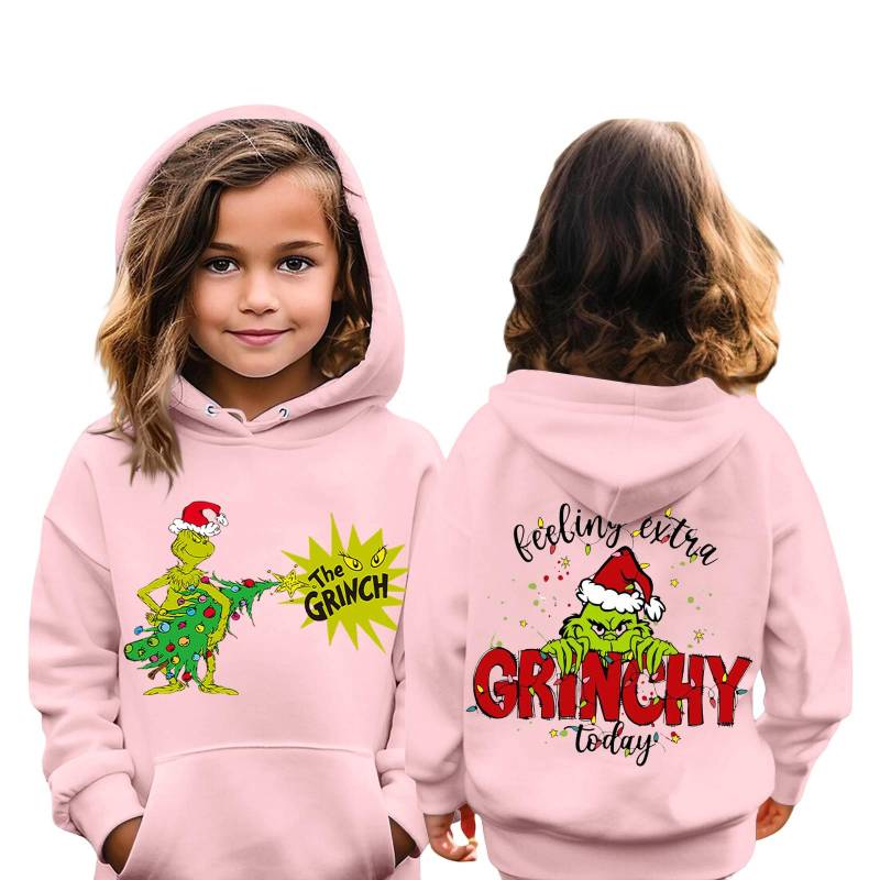 Weihnachts-Kinder-Sweatshirt Langarm Leichtes Lässiges Kapuzenshirt Locker Bequemes Kinder-Sweatshirt 130 rosa von Joom DACH